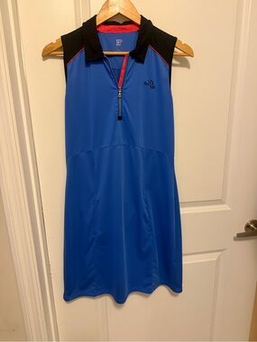 EP Pro Golf Dress. Bay Hill logo. Blue sleeveless w side & back pockets.